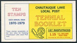 1979 USA Chautauque Lake Local Post, Complete Tennial Booklet. Greenhurst, New York - Postes Locales
