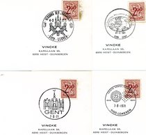 1971 : 4 Cachets De Prévente Gent - Lokeren - Leuven - (voir Scan & Descr) - Documents Commémoratifs