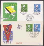 Mi-Nr. 439/40 "Cept", 1988, ESst "Saarbrücken" Und "Bonn" - Storia Postale