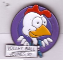 AA145  Pin's VOLLEY BALL SMASHY FFVB JEUNES 92 COQ BBR Achat Immédiat - Volleybal