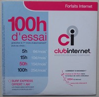 - Pochette CD ROM De Connexion Internet - CLUB INTERNET - - Kit De Conección A Internet
