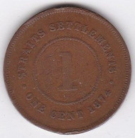 Straits Settlements 1 Cent 1874 Victoria, En Bronze, KM# 9 - Colonie