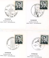 4 Cachets Différents Prévente 1971 : Lessive - Seraing - Dottignies - Liège 14 Juillet 1971 - Documents Commémoratifs