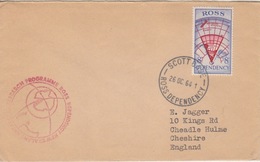 Polaire Néozélandais, N° 3 Obl. Scott-Base Le 26 OC 64 Sur Lettre Pour L'Angleterre + Cachet Research-Programme - Covers & Documents