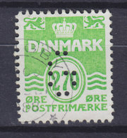 Denmark Perfin Perforé Lochung (G01) 'G' Gentofte Kommune, Charlottenlund 270 Øre Wellenlinien LYNGBY Cancel ! (2 Scans) - Plaatfouten En Curiosa