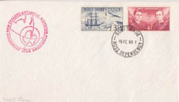 Polaire Néozélandais, N° 1, 2 Obl. Scott-Base Le 16 FE 66 + Cachet Antarctic Research Programme - Storia Postale