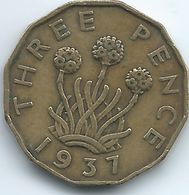 Great Britain / United Kingdom - George VI - 1937 - 3 Pence - KM849 - F. 3 Pence