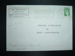 LETTRE TP SABINE 1,40 VERT OBL.MEC.16-4 1982 29 N MORLAIX + TRI INDEXATION BARRES ROSES Marque à Sec H1 - Storia Postale