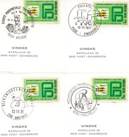 Thema "Noël - Usines" - 4 Cachets Spéciaux 1971 : Brugge - Borgerhout - Machelen - Zwevegem - Documents Commémoratifs