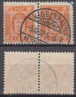 Dänemark Denmark Official Mi# 8 Used Pair   1 Oere 1902 - Dienstzegels