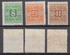 Dänemark Denmark Avis Mi# 11-13 * Mint - Revenue Stamps