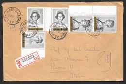 1963 BELGIE BELGIQUE SCHAERBEEK SCHAARBEEK TO TOMA REGISTERED + VIGNETTA - Covers & Documents