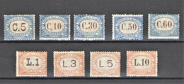 SAN MARINO 1925 SEGNATASSE COLORI CAMBIATI SERIE CPL. * GOMMA ORIGINALE - Timbres-taxe