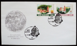 1998 San Marino Postmark Abruzzo Wine Vin Wein Vino Grape Uva Raisin Prensa Press Pressoir Grapes Grape Uva Raisin - Sonstige & Ohne Zuordnung