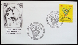 2000 Vaticano FDC Congress Eucharist Wine Wein Vin Vino Eucharistie Calice Catholicism Grapes Grape Raisin Uva Calice - Franking Machines (EMA)