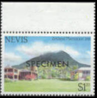 NEVIS 1985 Tourism Volcano Zetland Plantation Inn Sugar Mill Palm Trees $1.20 Ser.II MARG.SPECIMEN - Volcanos