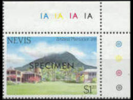 NEVIS 1985 Tourism Volcano Zetland Plantation Inn Sugar Mill Palm Trees $1.20 Ser.II CORNER SPECIMEN - Volcanos