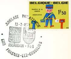 COB 1528 : Cachet Spécial Frasnes-lez-Gosselies 13-2-1971 (jumelage Philatélique Avec Escaudain) - Gedenkdokumente