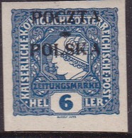 POLAND 1918 Krakow Newspaper Fi 52b Mint Hinged Signed Petriuk IIC-90 - Unused Stamps