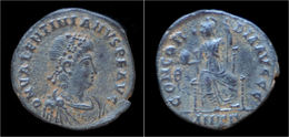 Valentinian II AE3 Roma Seated On Throne - The End Of Empire (363 AD To 476 AD)