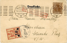 1916 - CPA From Stuggart ( Allemagne )  To Warschau  + Local  Distribution Stamp 2 Gr - Lettres & Documents