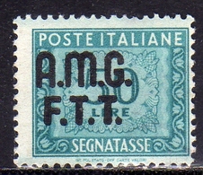 TRIESTE A 1947 1949 VARIETÀ VARIETY AMG-FTT SOPRASTAMPATO D'ITALIA ITALY OVERPRINTED SEGNATASSE  TAXES TASSE LIRE 50 MNH - Segnatasse