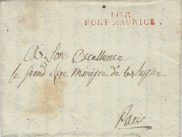 1807 - TERRITOIRES CONQUIS - Lettre De 108 / PORT-MAURICE  ( Montenotte) 47 Mm Rouge Pour Paris - 1792-1815: Départements Conquis