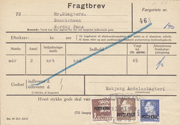 Denmark Postfærge Post Ferry Fragtbrev Freight Letter Andelsslagteri (Meat, Kød) To Fanø 1970 FANØ - ESBJERG FÆRGERI  !! - Paketmarken