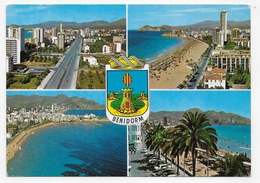 (RECTO / VERSO) BENIDORM - N° 45 - MULTIVUES - PLI ANGLE BAS A GAUCHE - CPSM GF VOYAGEE - Alicante