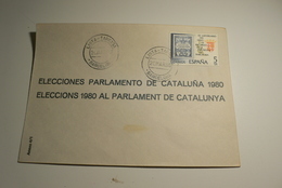 ESPAÑA 1980 - SOBRE LISTA DE CORREOS DE TERRASSA PARA LAS ELECCIONES AL PARLAMENT DE CATALUNYA - Variedades & Curiosidades