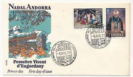 ANDORRE => Enveloppe FDC => "Navidad 1972" (Nativité 1972) - Andorre La Vieille - 5 Décembre 1972 - Cartas & Documentos