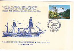 Roumanie , Romania  , 1979  , Philatelic Exhibition  ,Ship ,  Special Cancell , Cover - Marcofilia