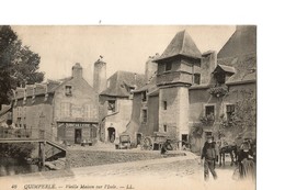 Qimperlé (Finistère), Vieilles Maisons Sur L' Isole, Enseigne Quincaillerie Et Belle Animation Avec Attelages - Quimperlé