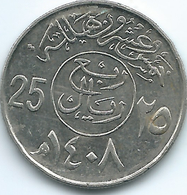 Saudi Arabia - 25 Halala - AH1408 (1988) - KM63 - Arabie Saoudite