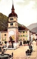 [DC12249] CPA - SVIZZERA - ALTDORF - DORFPLATZ UND TELLDENKMAL MIT KLAUSENPOST - ANIMATA - PERFETTA - Non Viaggiata - Altdorf