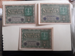 X3 Billets 50 Sunfzig Mark (comme Neuf) - Collezioni