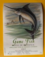 13718 - Game Fish 1985 Côtes De Provence - Fische