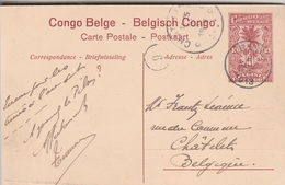 Congo Belge Entier Postal Illustré Pour La Belgique 1913 - Ganzsachen