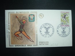 LETTRE TP PATINAGE ARTISTIQUE 0,75+0,25 0BL.27 JANV 68 38 GRENOBLE PREMIER JOUR Xes JEUX OLYMPIQUES D'HIVER - Winter 1968: Grenoble