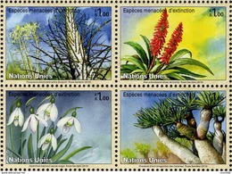 United Nations - Geneva - 2010 - Endangered Species - Flora - Mint Stamp Set (se-tenant Block) - Nuevos