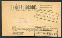 De Radiobode Avro - Contributie Cheque F 5.30 - 25-7-1958. -  Used  - See The 2 Scans For Condition( Originaal) - Pays-Bas