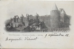 Cite De Carcassonne - Vue Prise Au Sud-Est - CPA Datée Au 9 Septembre 1902 Et Adressée à La Famille  Sadi Carnot - Carcassonne
