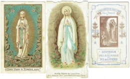 3 X Image Pieuse. Notre Dame De Lourdes. Lot De 3 Pièces. - Devotion Images
