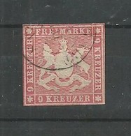 WURTEMBERG N° 14 ( Cat. Yvert Et Tellier)   Oblitéré  Cote  100  Euros.    Voir  Scan  Recto/verso. - Usados