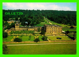 BAKEWELL, UK - CHATSWORTH, AERIAL VIEW FROM THE WEST - HOME OF THE DUKE & DUCHESS OF DEVONSHIRE - - Derbyshire