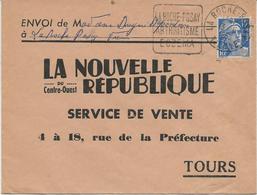 1 LETTRE OBLITERATION DAGUIN - LA ROCHE - POSAY -ARTHRITISME -ECZEMA -1953- VIENNE - - Mechanical Postmarks (Other)