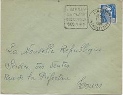 LETTRE OBLITERATION DAGUIN - LIMERAY -SA PLAGE -SES COTEAUX-SES VINS -INDRE ET LOIRE -1954 - Mechanical Postmarks (Other)