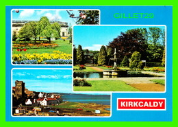 KIRKCALDY, SCOTLAND - 3 MULTIVIEWS - ART GALLERIES & LIBRARY, DYSART, BEVERIDGE PARK - A DENNIS POSTCARD - WRITTEN - - Fife