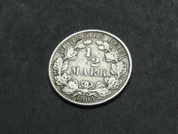 1/2 Mark 1905 G - Germany  - ALLEMAGNE - Deutsches Reich **** EN ACHAT IMMEDIAT ***** - 1/2 Mark