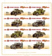 Russia 2012 . Military Cars Of 1945. Sheetlet Of 8 (2 Sets).   Michel # 1801-04A   KB - Ongebruikt